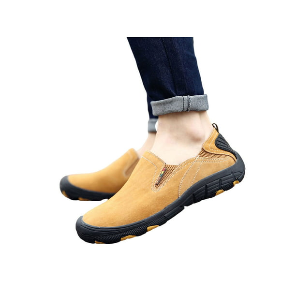 Details about   Mens Leather Casual Shoes Breathable Antiskid Loafers Anti-slip Moccasins 2021